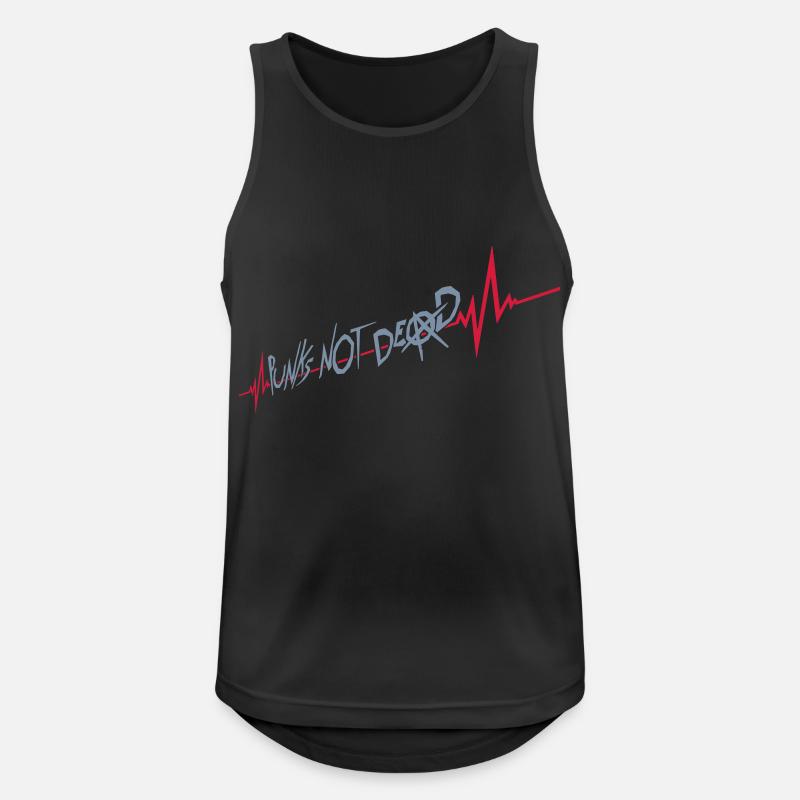 punks not dead Zitat - Männer Tank Top atmungsaktiv - Schwarz