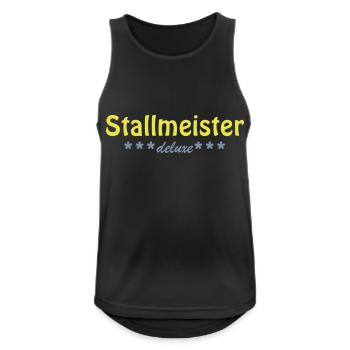 Stallmeister_deluxe - Männer Tank Top atmungsaktiv - Schwarz - Vorne - Nick (188cm)