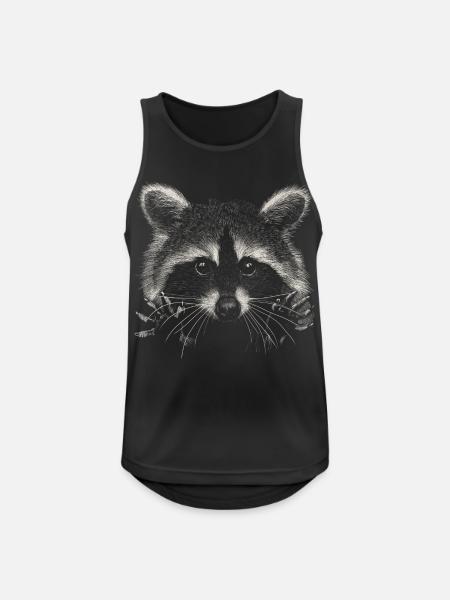 Waschbär - Männer Tank Top atmungsaktiv - Schwarz