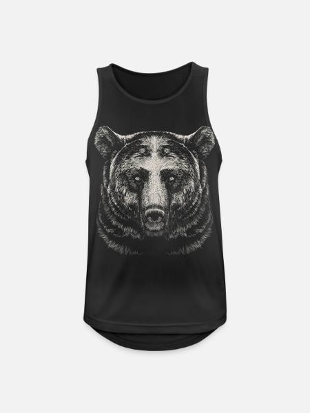 Bär - Männer Tank Top atmungsaktiv - Schwarz