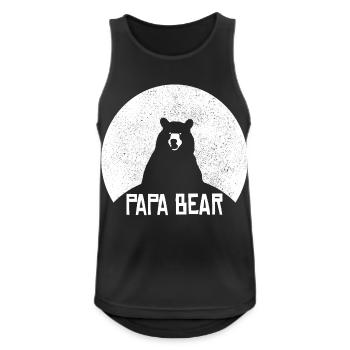 Bester Papa Vintage Bär Retro Vatertag Geschenk⁠ - Männer Tank Top atmungsaktiv - Schwarz - Vorne - Nick (188cm)