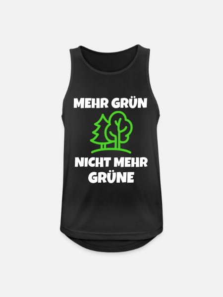 GRÜNE: Mehr Grün - nicht mehr Grüne! - Männer Tank Top atmungsaktiv - Schwarz