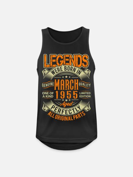 1955 März Geburtstag Legende - Männer Tank Top atmungsaktiv - Schwarz