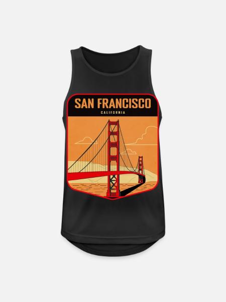 Golden Gate Retro Badge San Francisco - Männer Tank Top atmungsaktiv - Schwarz