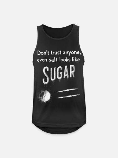 Sugar Trust Satirisches Grafik-T-Shirt - Männer Tank Top atmungsaktiv - Schwarz