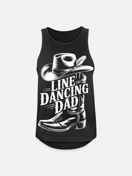 Linedancing Dad Cowboy Motiv - Männer Tank Top atmungsaktiv - Schwarz
