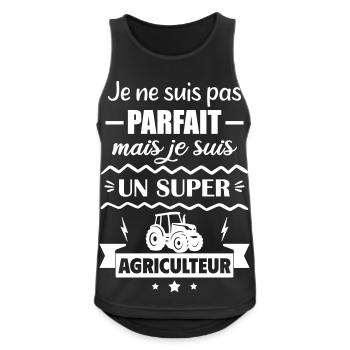 Nicht perfekt, aber toller Landwirt - Männer Tank Top atmungsaktiv - Schwarz - Vorne - Nick (188cm)
