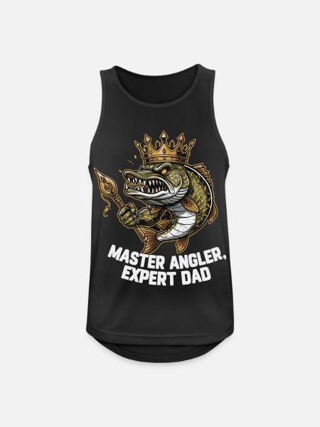 Master Angler Expert Dad Fischkönig - Männer Tank Top atmungsaktiv - Schwarz