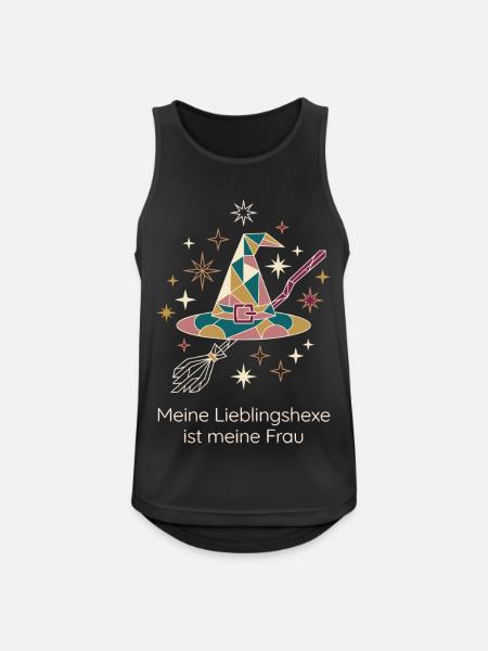 Lieblingshexe Hexenhut Hexenbesen - Männer Tank Top atmungsaktiv - Schwarz