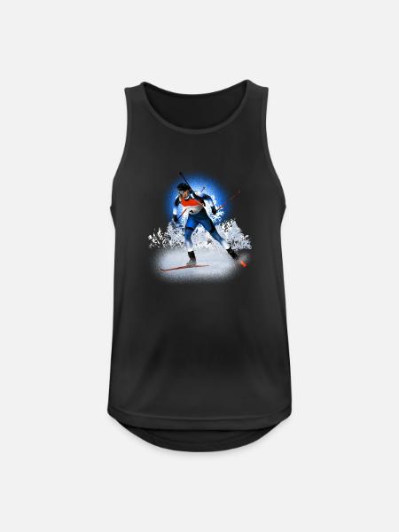 Biathlon - Männer Tank Top atmungsaktiv - Schwarz