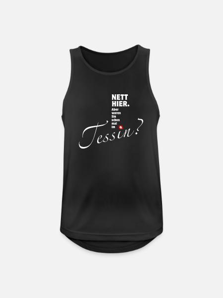Tessin - nett hier | Ticino - Männer Tank Top atmungsaktiv - Schwarz