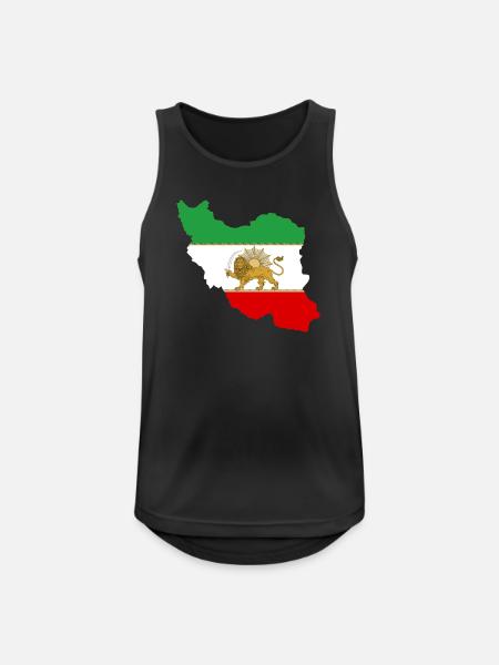Iranische Flagge Löwe und Sonne - شیر خورشید پرچم - Männer Tank Top atmungsaktiv - Schwarz