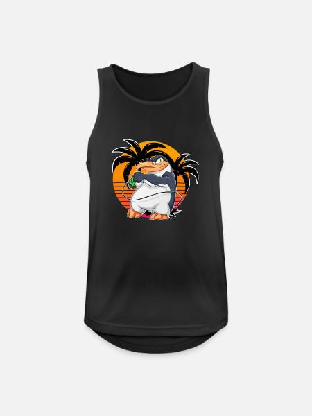 Pinguin Gamer Gaming - Männer Tank Top atmungsaktiv - Schwarz