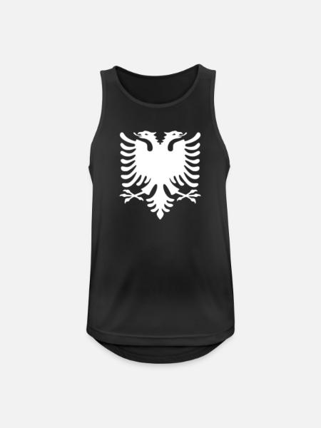 Albania - Männer Tank Top atmungsaktiv - Schwarz