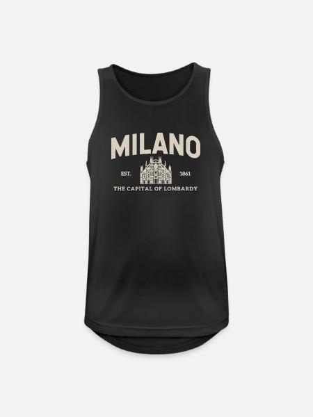 Milano Emblem Vintage Stadtmotiv - Männer Tank Top atmungsaktiv - Schwarz