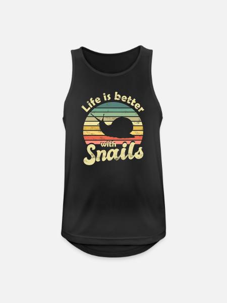 Schnecke Schnecken - Männer Tank Top atmungsaktiv - Schwarz