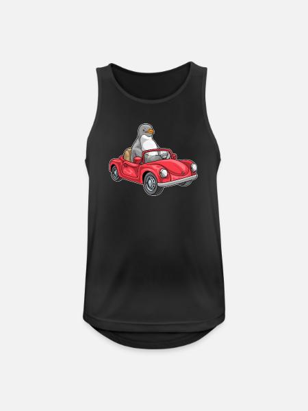 Pinguin Auto - Männer Tank Top atmungsaktiv - Schwarz