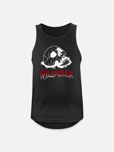 Totenkopf - Halloween Design - Männer Tank Top atmungsaktiv - Schwarz