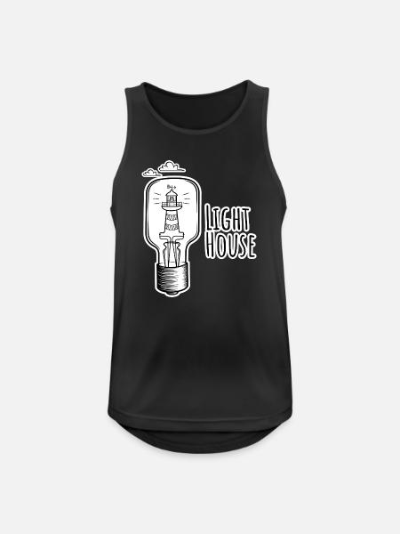 Leutchtturm in einer Glühbirne - Light-House - Männer Tank Top atmungsaktiv - Schwarz