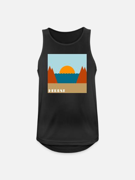 Herbst - Männer Tank Top atmungsaktiv - Schwarz