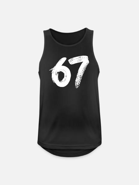 67 Weiße Farbe - Männer Tank Top atmungsaktiv - Schwarz