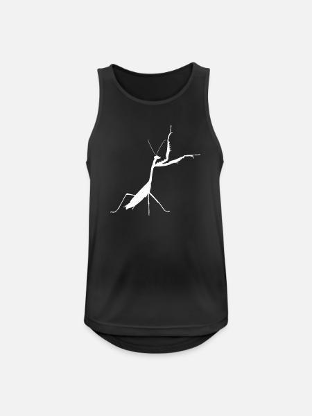 Gottesanbeterin weiss - Männer Tank Top atmungsaktiv - Schwarz