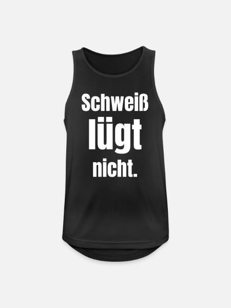 Schweiß lügt nicht. - Männer Tank Top atmungsaktiv - Schwarz