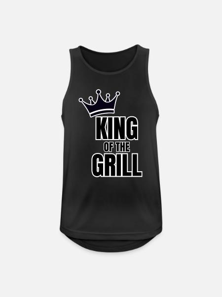 KING of the GRILL – TROO-Designs - Männer Tank Top atmungsaktiv - Schwarz