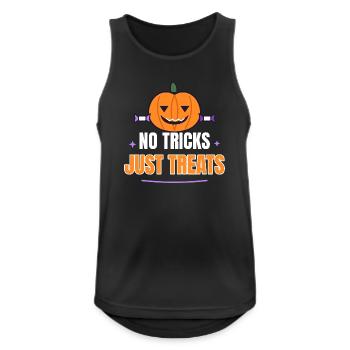 No Tricks Just Treats Cute Pumpkin Funny Halloween - Männer Tank Top atmungsaktiv - Schwarz - Vorne - Nick (188cm)