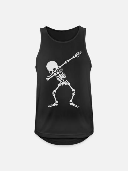 Dabbing Skelett Dab dance Tanz Halloween - Männer Tank Top atmungsaktiv - Schwarz