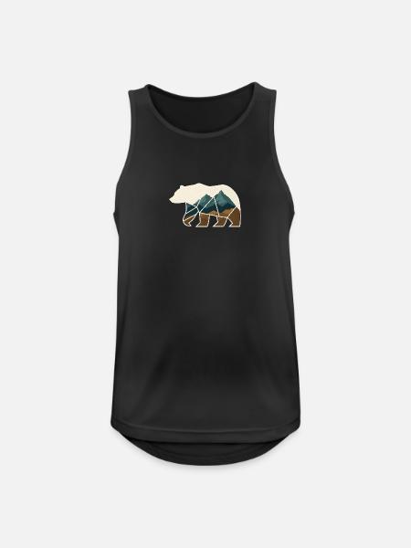 Bär Design geometrisch - Männer Tank Top atmungsaktiv - Schwarz