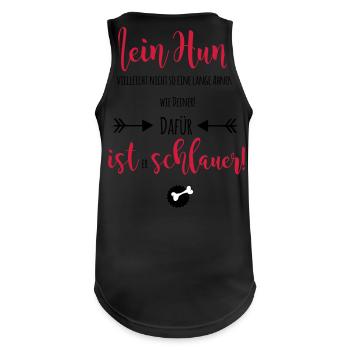schlauer Hund - Männer Tank Top atmungsaktiv - Schwarz - Hinten - Nick (188cm)