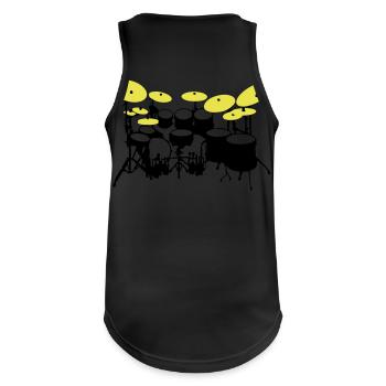 Large drumkit - Men's Breathable Tank Top - black - Back - Nick (188cm)