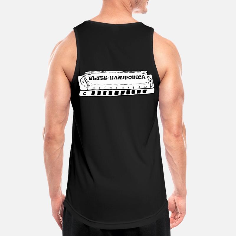 bluesharmonica Männer Tank Top atmungsaktiv