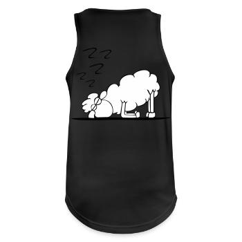 Schläft im Stehen - Männer Tank Top atmungsaktiv - Schwarz - Hinten - Nick (188cm)