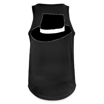 schwarzer Hut - Männer Tank Top atmungsaktiv - Schwarz - Hinten - Nick (188cm)