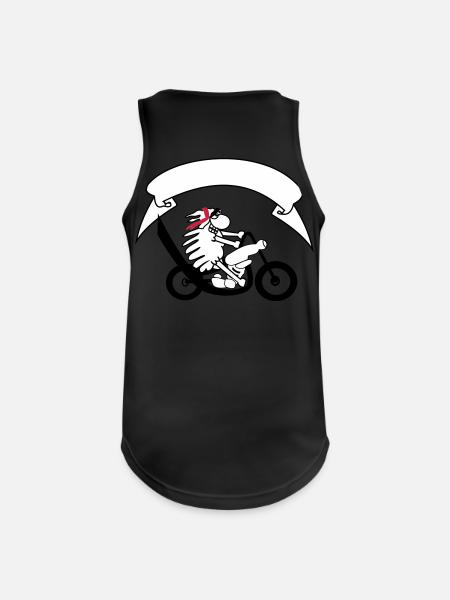Biker sheep with banner - Men's Breathable Tank Top - black