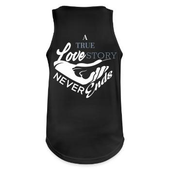 Hundepfote Love Story - Männer Tank Top atmungsaktiv - Schwarz - Hinten - Nick (188cm)