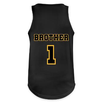 Brother 1 - Männer Tank Top atmungsaktiv - Schwarz - Hinten - Nick (188cm)