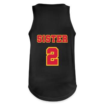 Sister 2 - Männer Tank Top atmungsaktiv - Schwarz - Hinten - Nick (188cm)
