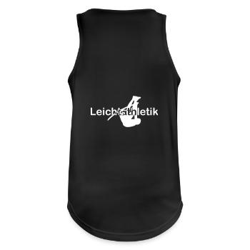Leichtathletik Stabhochsprung Schrift mittig weiß - Männer Tank Top atmungsaktiv - Schwarz - Hinten - Nick (188cm)