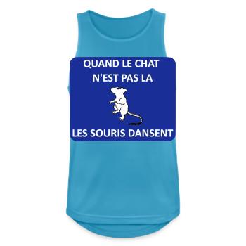 Wenn die Katze weg ist, spielen die Mäuse - Männer Tank Top atmungsaktiv - Saphirblau - Vorne - Nick (188cm)
