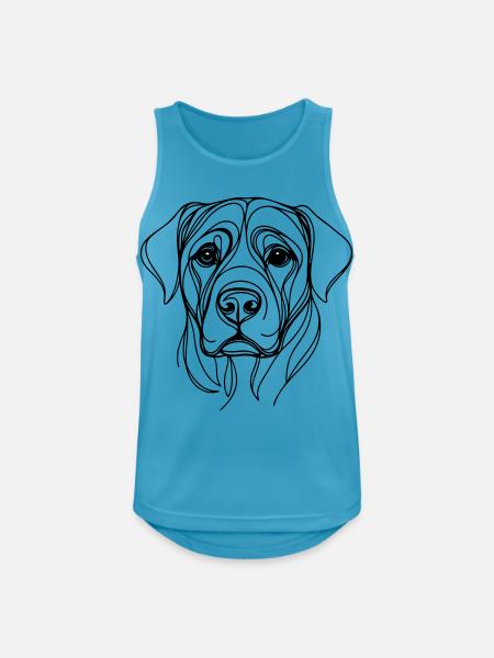 Dog_line_art_1 - Männer Tank Top atmungsaktiv - Saphirblau