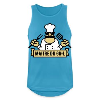 Grill Master (Grill / BBQ / BBQ / 3C) - Männer Tank Top atmungsaktiv - Saphirblau - Vorne - Nick (188cm)
