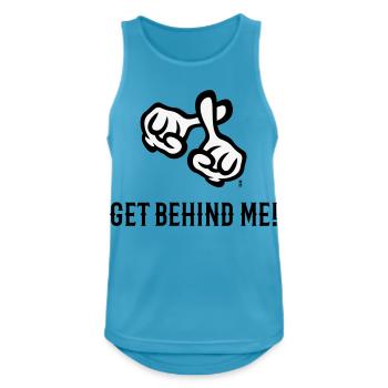 Get Behind Me! (Cross / Bible / Religion / 2C) - Men's Breathable Tank Top - sapphire blue - Front - Nick (188cm)