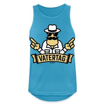 Vatertag Handzeichen (Männertag / Herrentag / 3C) - Männer Tank Top atmungsaktiv - Saphirblau - Vorne - Nick (188cm)