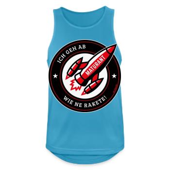 Maturant – Ich Geh Ab Wie Ne Rakete! (NEG Red) - Männer Tank Top atmungsaktiv - Saphirblau - Vorne - Nick (188cm)