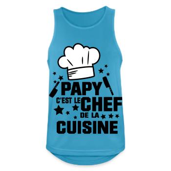 PAPY LE CHEF - Débardeur respirant Homme - bleu saphir - Devant - Nick (188cm)