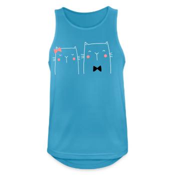 Cat Cats Couple Wedding Gift Engagement Love - Men's Breathable Tank Top - sapphire blue - Front - Nick (188cm)