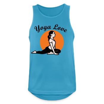 Yoga Love - Men's Breathable Tank Top - sapphire blue - Front - Nick (188cm)